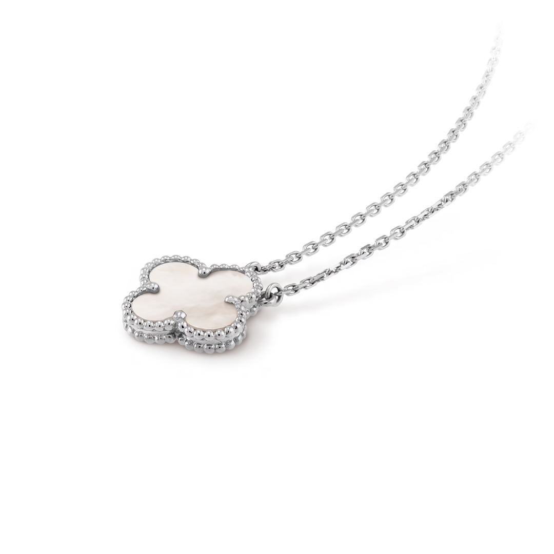 CLOVER | Collana Bianca/Argento