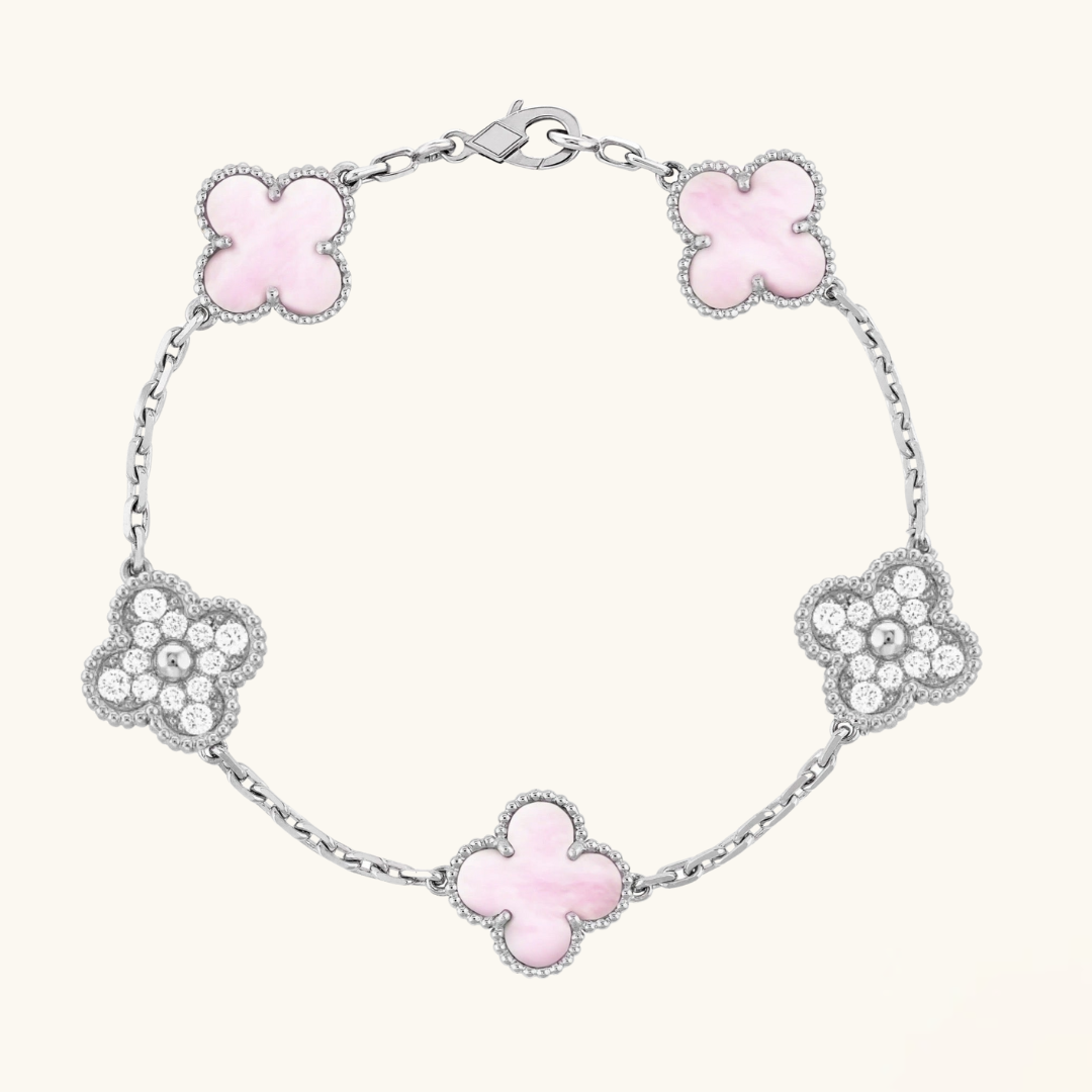 CLOVER | Bracciale Rosa/Argento Prestige
