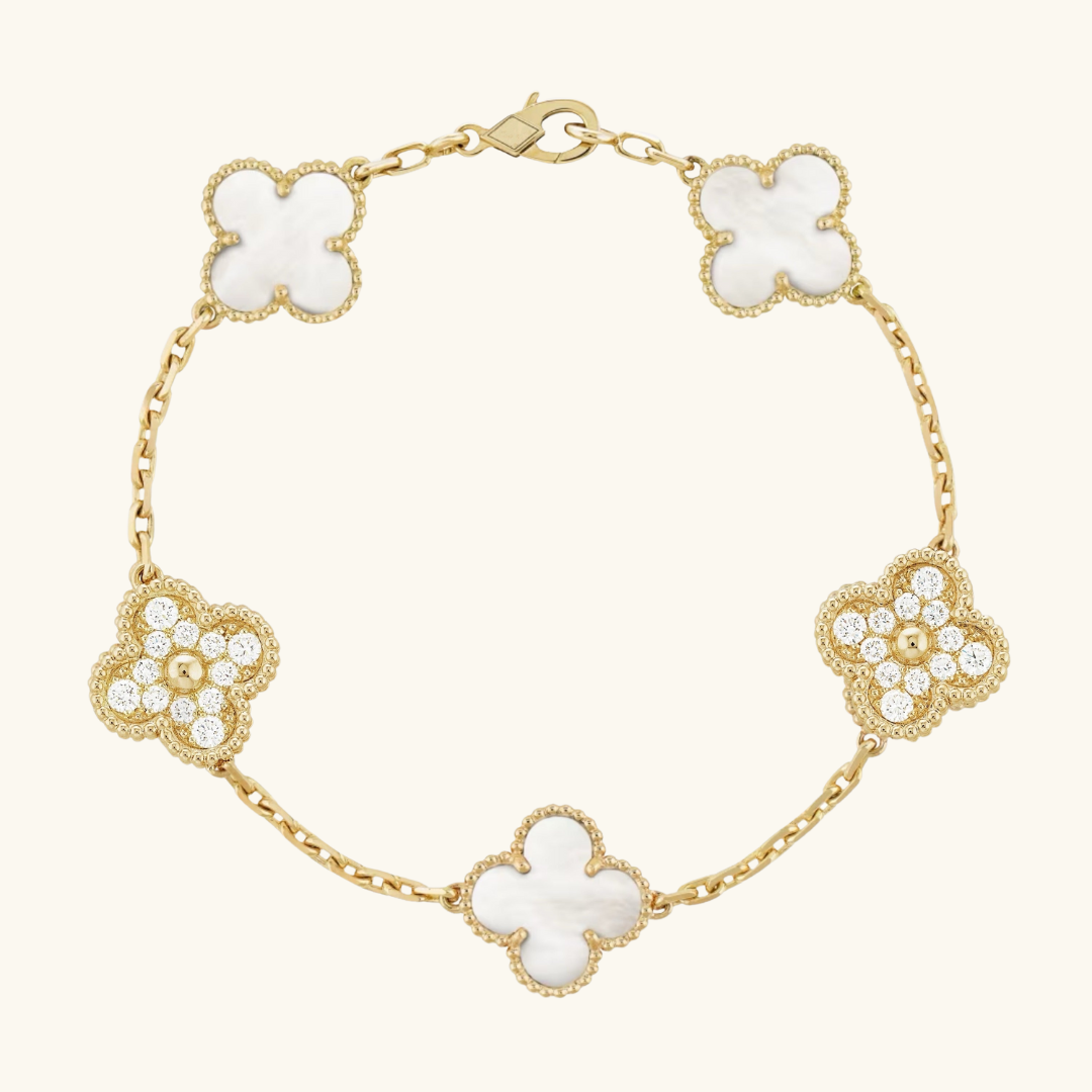 CLOVER | Bracciale Prestige Bianco Oro