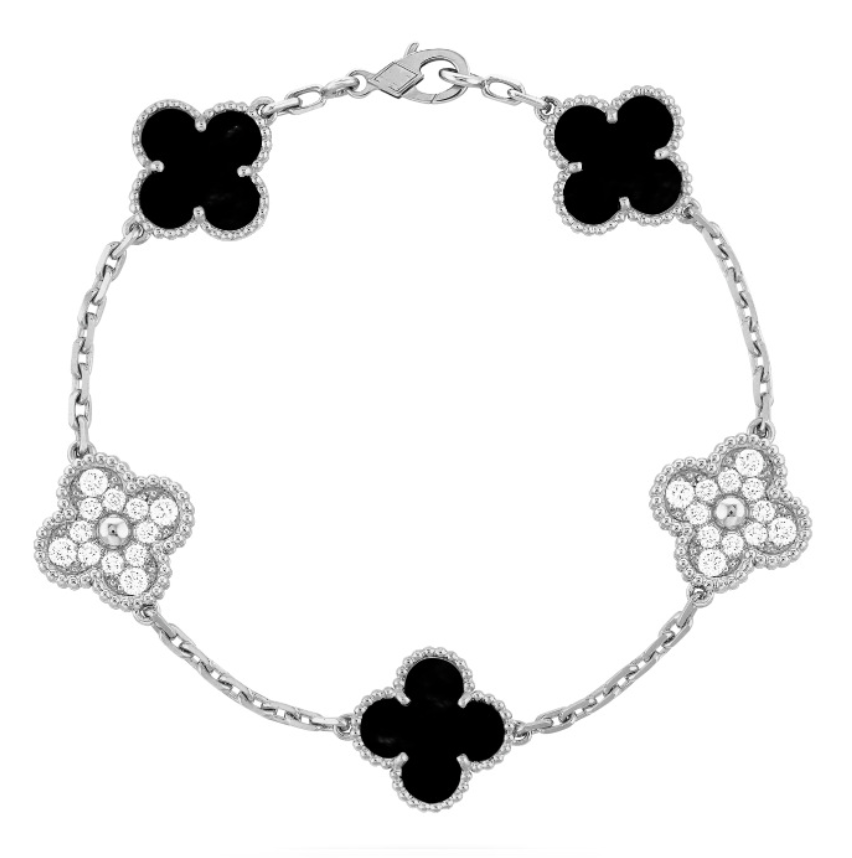 CLOVER | Bracciale Nero/Argento Prestige