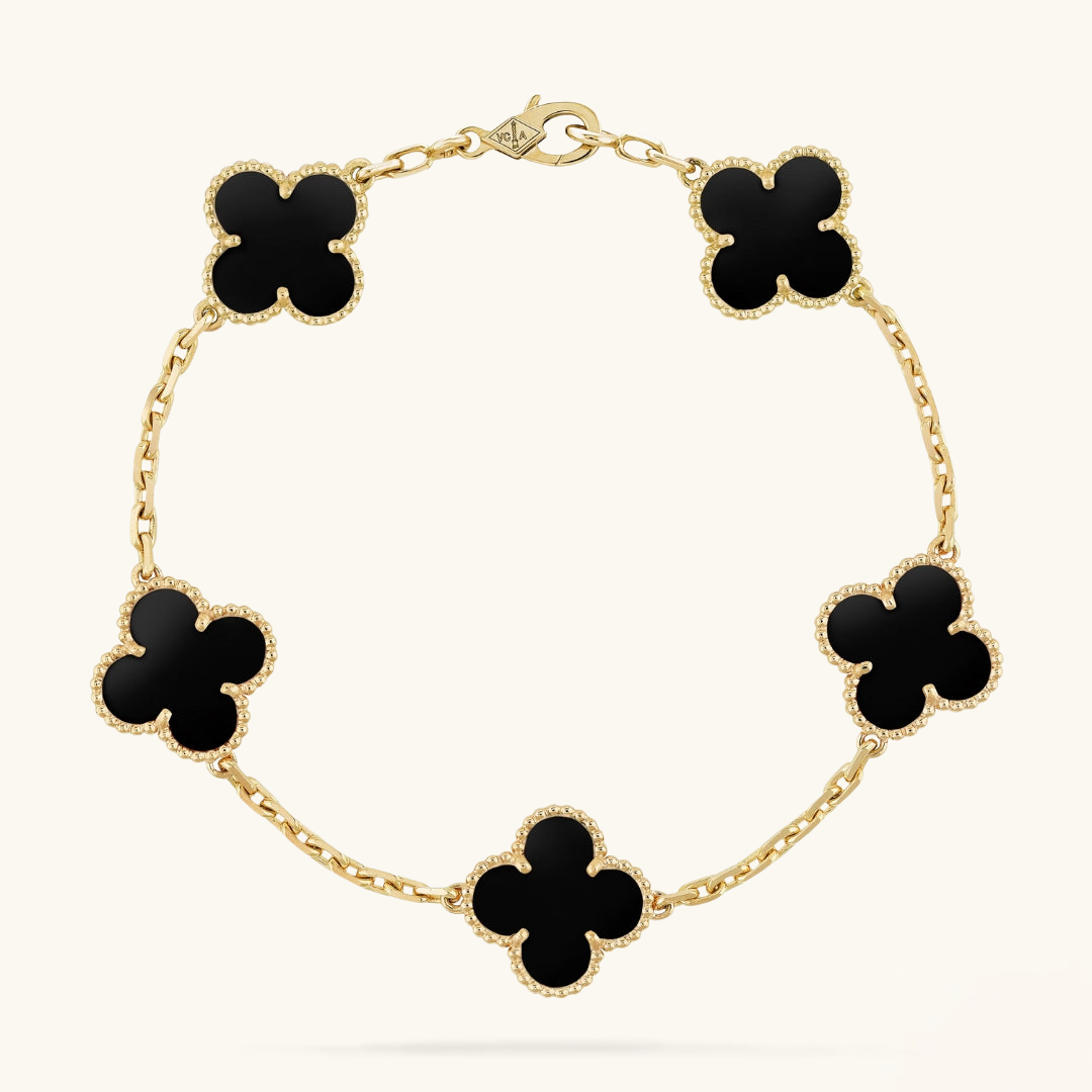 CLOVER | Bracciale Nero/Oro