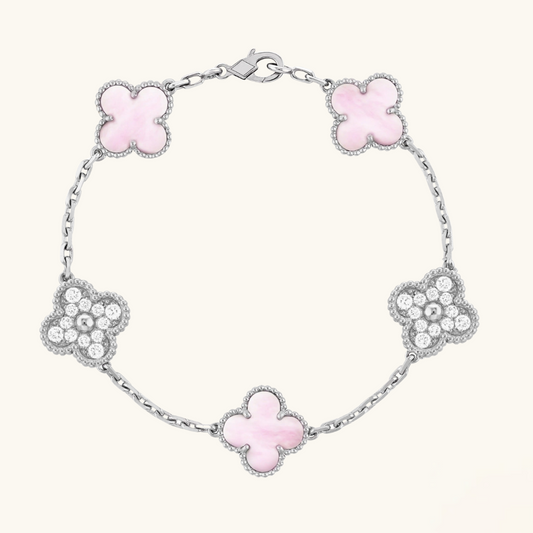 CLOVER | Bracciale Rosa/Argento Prestige