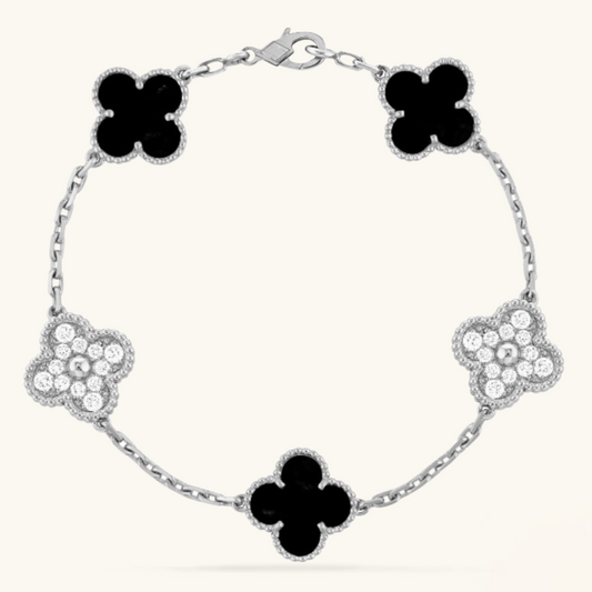 CLOVER | Bracciale Nero/Argento Prestige