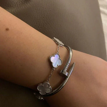 CLOVER | Bracciale Bianco