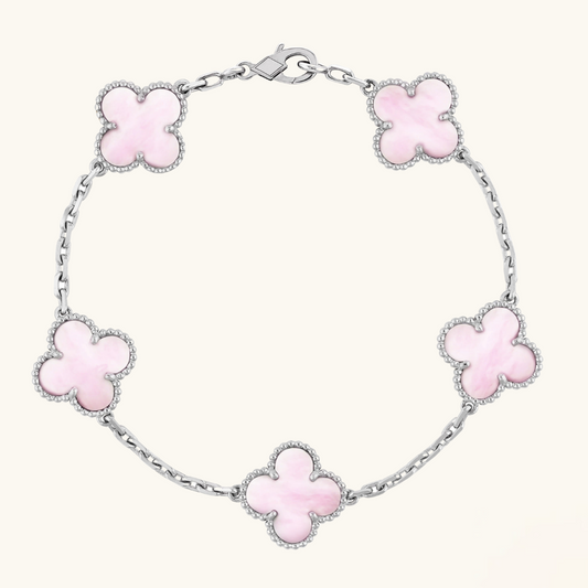 CLOVER | Bracciale Rosa/Argento