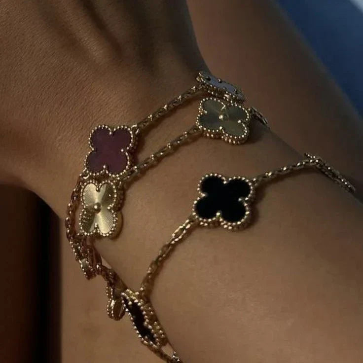 CLOVER | Bracciale Nero/Oro