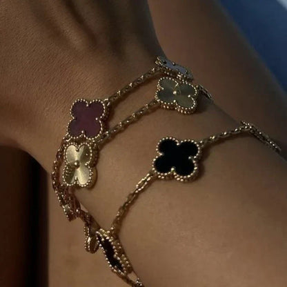 CLOVER | Bracciale Nero/Oro