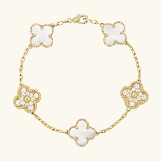 CLOVER | Bracciale Prestige Bianco Oro