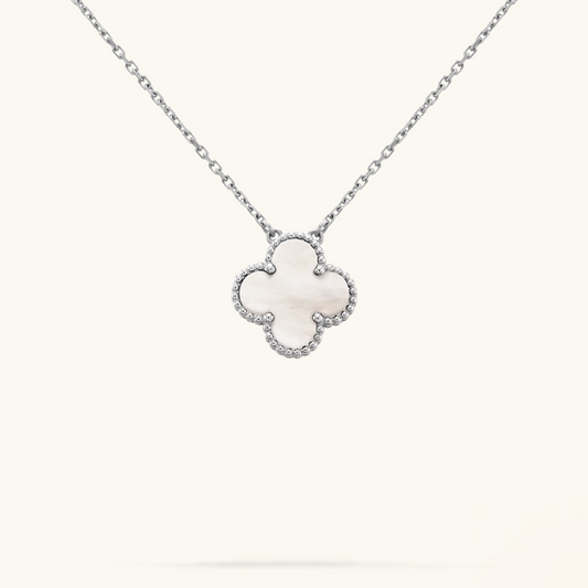 CLOVER | Collana Bianca/Argento