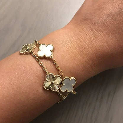 CLOVER | Bracciale Bianco