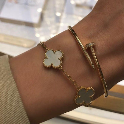 CLOVER | Bracciale Bianco